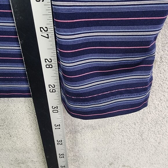 Mens Blue Pink Striped PGA Tour Golf Polo Shirt 1/4 Button Short Sleeve Size XXL - Picture 7 of 8